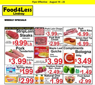 Food 4 Less (Lindsay) Flyer August 19 to 25