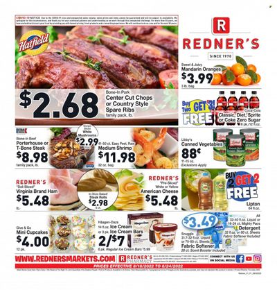 Redner's Markets (DE, MD, PA) Weekly Ad Flyer Specials August 18 to August 24, 2022