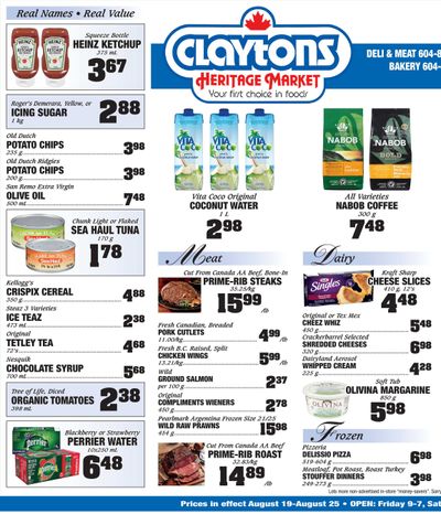 Claytons Heritage Market Flyer August 19 to 25