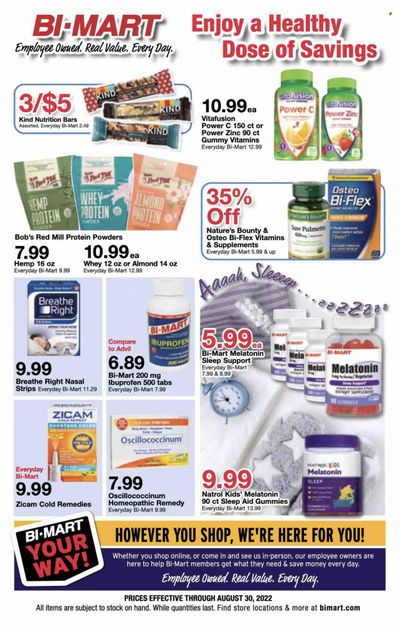 Bi-Mart (ID, OR, WA) Weekly Ad Flyer Specials August 17 to August 30, 2022
