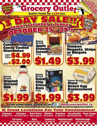 The Grocery Outlet 3-Day Sale Flyer October 25 to 27