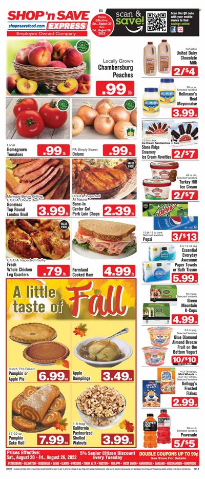 Shop ‘n Save Express (MD, PA, WV) Weekly Ad Flyer Specials August 20 to August 26, 2022