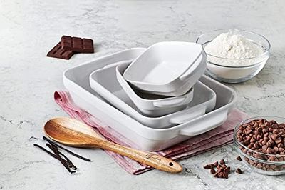 Lagostina White Ceramic 4 Piece Bakeware Set for The Everyday Baker, Great For Daily Use, Microwave, Oven, Dishwasher, and Refrigerator/Freezer Safe $29.04 (Reg $49.99)