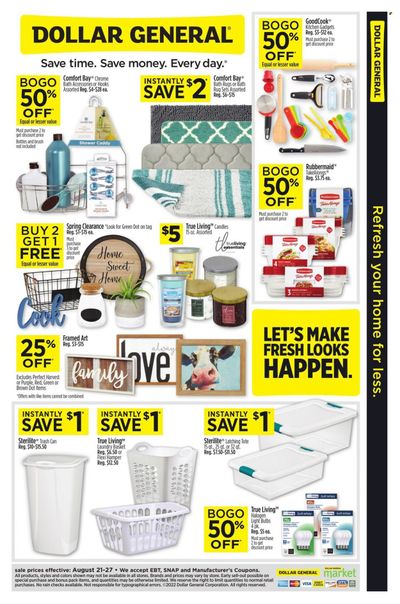 Dollar General Weekly Ad Flyer Specials August 21 to August 27, 2022