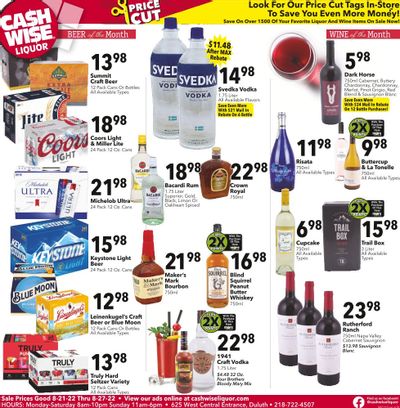 Cash Wise Liquor Only (MN) Weekly Ad Flyer Specials August 21 to August 27, 2022