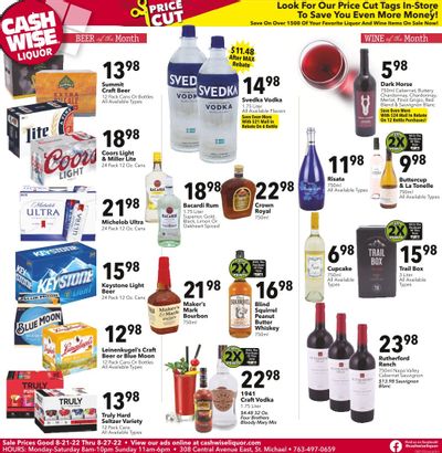 Cash Wise Liquor Only (MN) Weekly Ad Flyer Specials August 21 to August 27, 2022