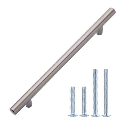 Amazon Basics Euro Bar Cabinet Handle (1/2-inch Diameter), 8.69-inch Length (6.31-inch Hole Center), Satin Nickel, 10-Pack $26.96 (Reg $33.41)