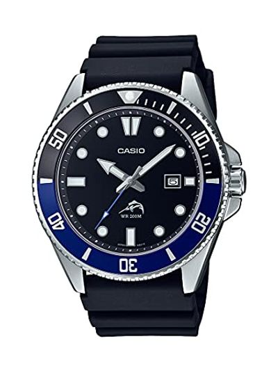 Casio Men's MDV106-1AV 200 M WR Black Dive Watch (MDV106-1A), Black/Blue, Diver $84.31 (Reg $97.99)