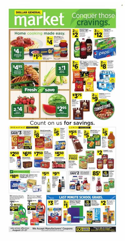 Dollar General (CA) Weekly Ad Flyer Specials August 21 to August 27, 2022