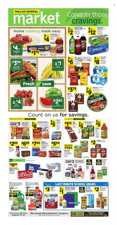 Dollar General (TN) Weekly Ad Flyer Specials August 21 to August 27, 2022