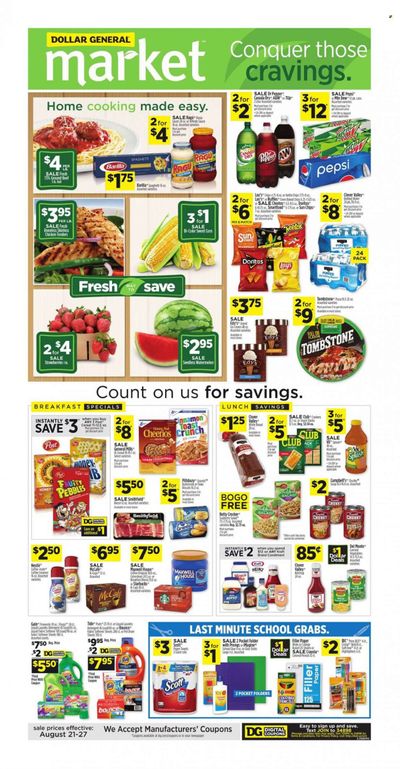 Dollar General (AL, GA, KY, LA, TN) Weekly Ad Flyer Specials August 21 to August 27, 2022