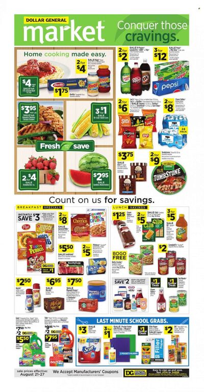 Dollar General (IN, OH) Weekly Ad Flyer Specials August 21 to August 27, 2022