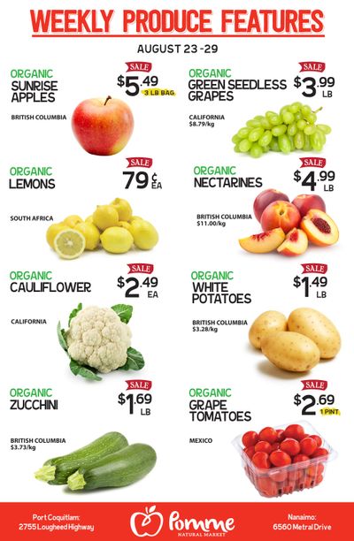 Pomme Natural Market Flyer August 23 to 29