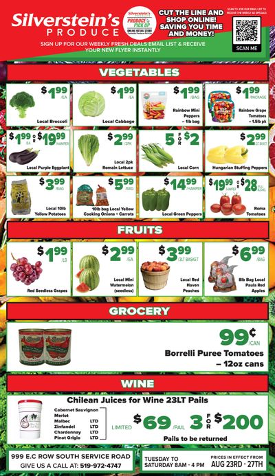 Silverstein's Produce Flyer August 23 to 27