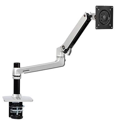 Amazon Basics Single Monitor Stand - Lift Engine Arm Mount, Aluminum - Silver $116 (Reg $132.51)