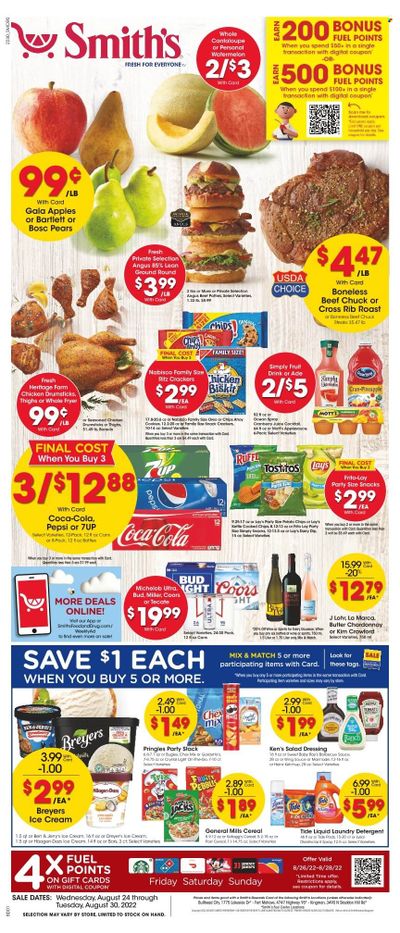 Smith's (AZ, ID, MT, NM, NV, UT, WY) Weekly Ad Flyer Specials August 24 to August 30, 2022