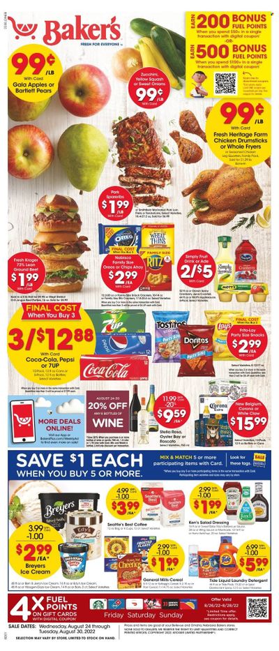 Baker's (NE) Weekly Ad Flyer Specials August 24 to August 30, 2022