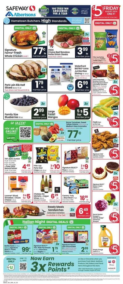 Safeway (WA) Weekly Ad Flyer Specials August 24 to August 30, 2022