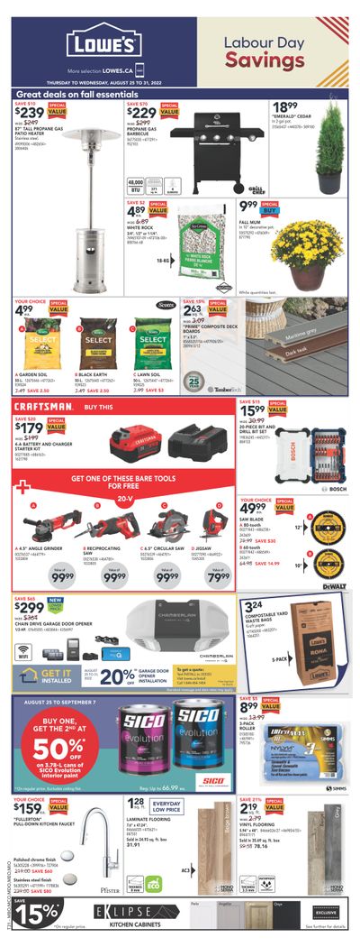 Lowe's (ON) Flyer August 25 to 31
