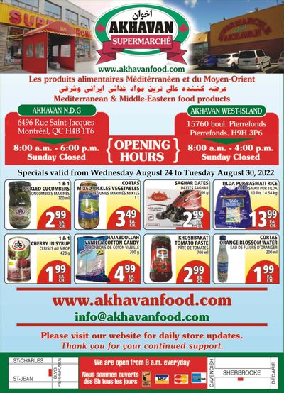 Akhavan Supermarche Flyer August 24 to 30
