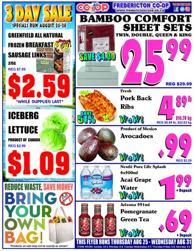 Fredericton Co-op Flyer August 25 to 31