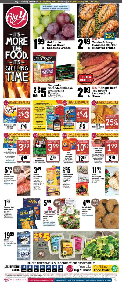 Big Y (CT) Weekly Ad Flyer Specials August 25 to August 31, 2022