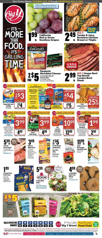 Big Y (MA) Weekly Ad Flyer Specials August 25 to August 31, 2022
