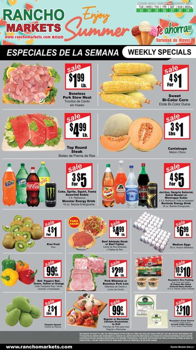 Rancho Markets (UT) Weekly Ad Flyer Specials August 23 to August 29, 2022
