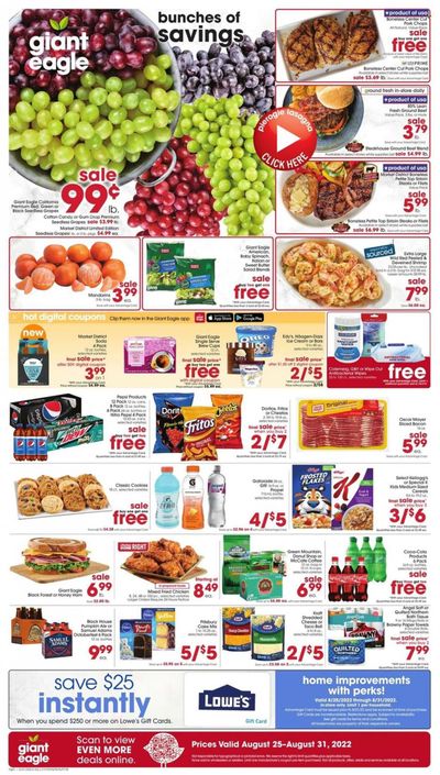 Giant Eagle (OH, PA) Weekly Ad Flyer Specials August 25 to August 31, 2022