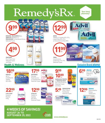 Remedy's RX Flyer August 26 to September 29