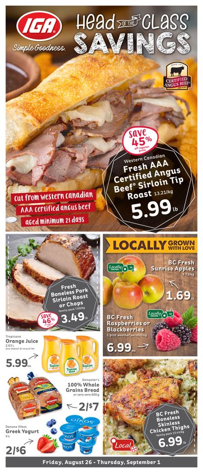 IGA Stores of BC Flyer August 26 to September 1