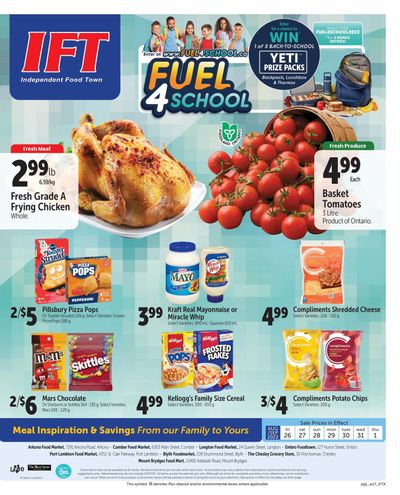 IFT Independent Food Town Flyer August 26 to September 1