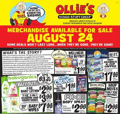 Ollie's Bargain Outlet Weekly Ad Flyer Specials August 24 to August 30, 2022