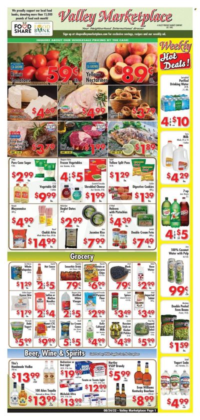 Valley Marketplace (CA) Weekly Ad Flyer Specials August 24 to August 30, 2022