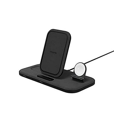 mophie 3-in-1 Wireless Charging Stand for Apple iPhone, AirPods/AirPods Pro & Watch, 15W Super-Fast Charging, Stylish Gloss Finish, Portrait or Landscape Smartphone Charging Mode, Black Fabric $80.33 (Reg $99.99)