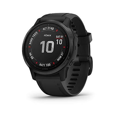 Garmin Fenix 6S Pro, Premium Multisport GPS Watch, Smaller-Sized, Features Mapping, Music, Grade-Adjusted Pace Guidance and Pulse Ox Sensors, Black $479.99 (Reg $879.99)