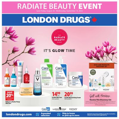 London Drugs Radiate Beauty Event Flyer August 26 to September 14