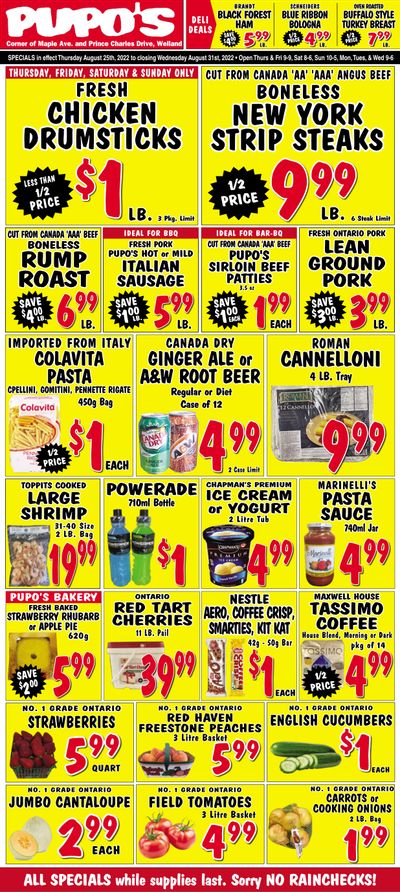 Pupo's Food Market Flyer August 25 to 31