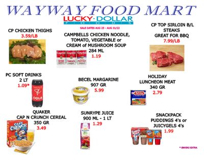 WayWay Food Mart Flyer August 25 to 31