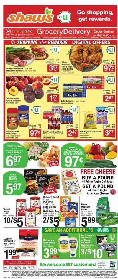Shaw’s (MA, ME, NH, RI, VT) Weekly Ad Flyer Specials August 26 to September 1, 2022