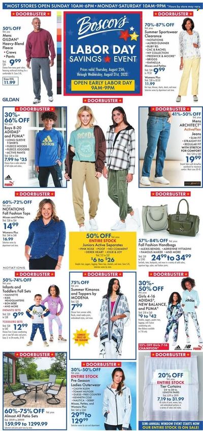 Boscov's (CT, DE, MD, NJ, NY, PA) Weekly Ad Flyer Specials August 25 to August 31, 2022