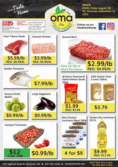 Oma Fresh Foods Flyer August 26 to September 1