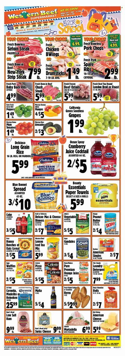 Western Beef (FL, NY) Weekly Ad Flyer Specials August 25 to August 31, 2022