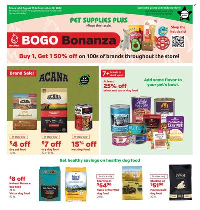 Pet Supplies Plus Weekly Ad Flyer Specials August 25 to September 28, 2022
