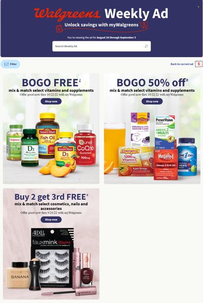 Walgreens Weekly Ad Flyer Specials August 28 to September 3, 2022