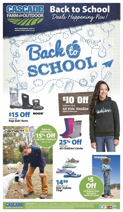 Cascade Farm And Outdoor (OR, WA) Weekly Ad Flyer Specials August 24 to August 30, 2022