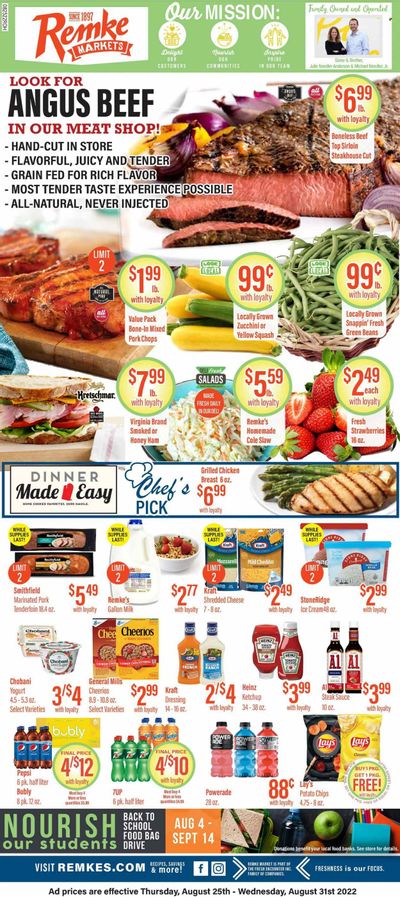 Remke (OH) Weekly Ad Flyer Specials August 25 to August 31, 2022