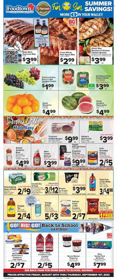 Foodtown (NJ, NY, PA) Weekly Ad Flyer Specials August 26 to September 1, 2022