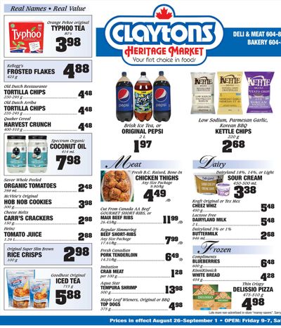 Claytons Heritage Market Flyer August 26 to September 1