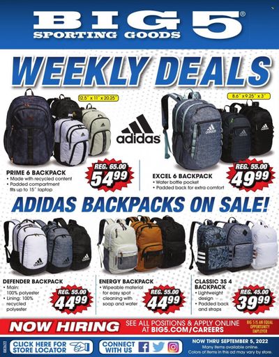 Big 5 (AZ, CA, CO, ID, NM, OR, UT, WA) Weekly Ad Flyer Specials August 26 to September 5, 2022
